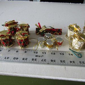 vintage drums Christmas tree ornaments